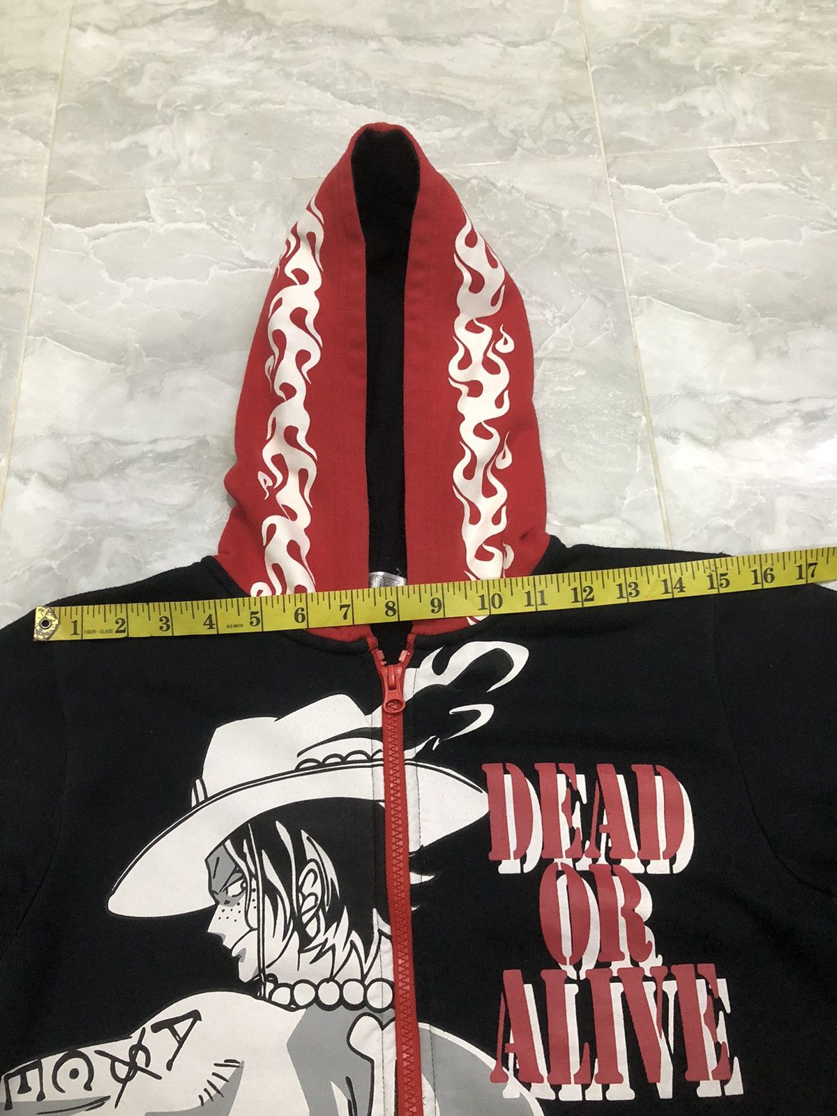 One Piece Vintage One Piece Portgas D. Ace Zip Hoodie Flame Red/Black Size US S / EU 44-46 / 1 - 18 Thumbnail
