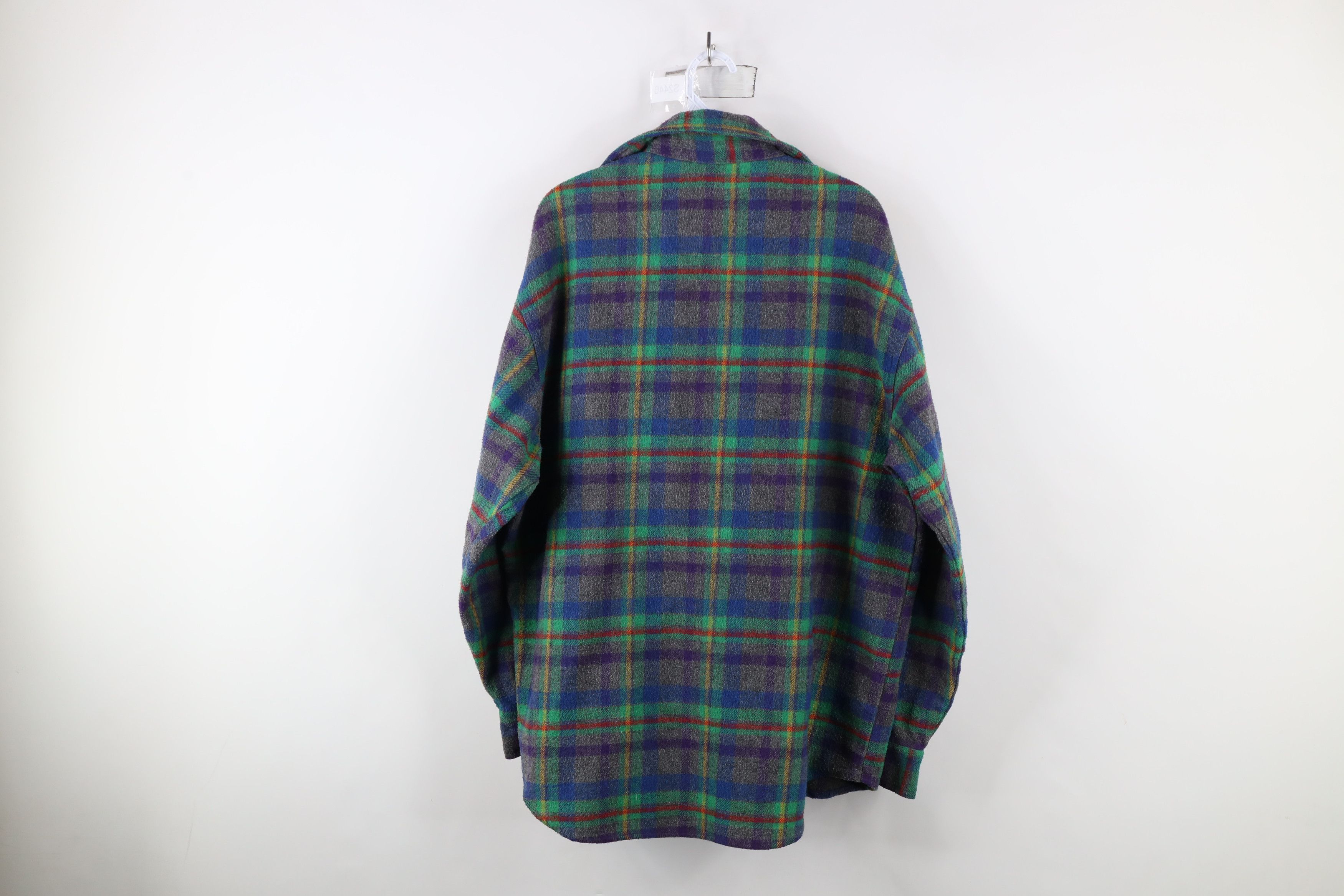 Gap × Vintage Vintage 90s Gap Flannel Wool Blend Button Shirt Rainbow Size US M / EU 48-50 / 2 - 11 Thumbnail