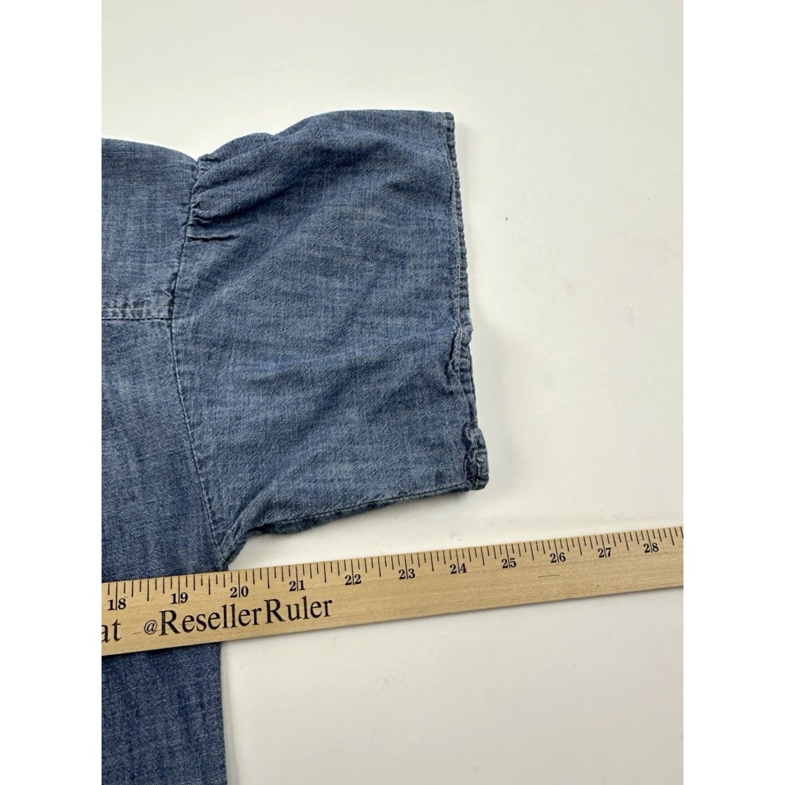 Gap Gap Blue Denim Dress Womens Small Puff Sleeve Lace-Up Shift With Pockets Size S / US 4 / IT 40 - 8 Thumbnail