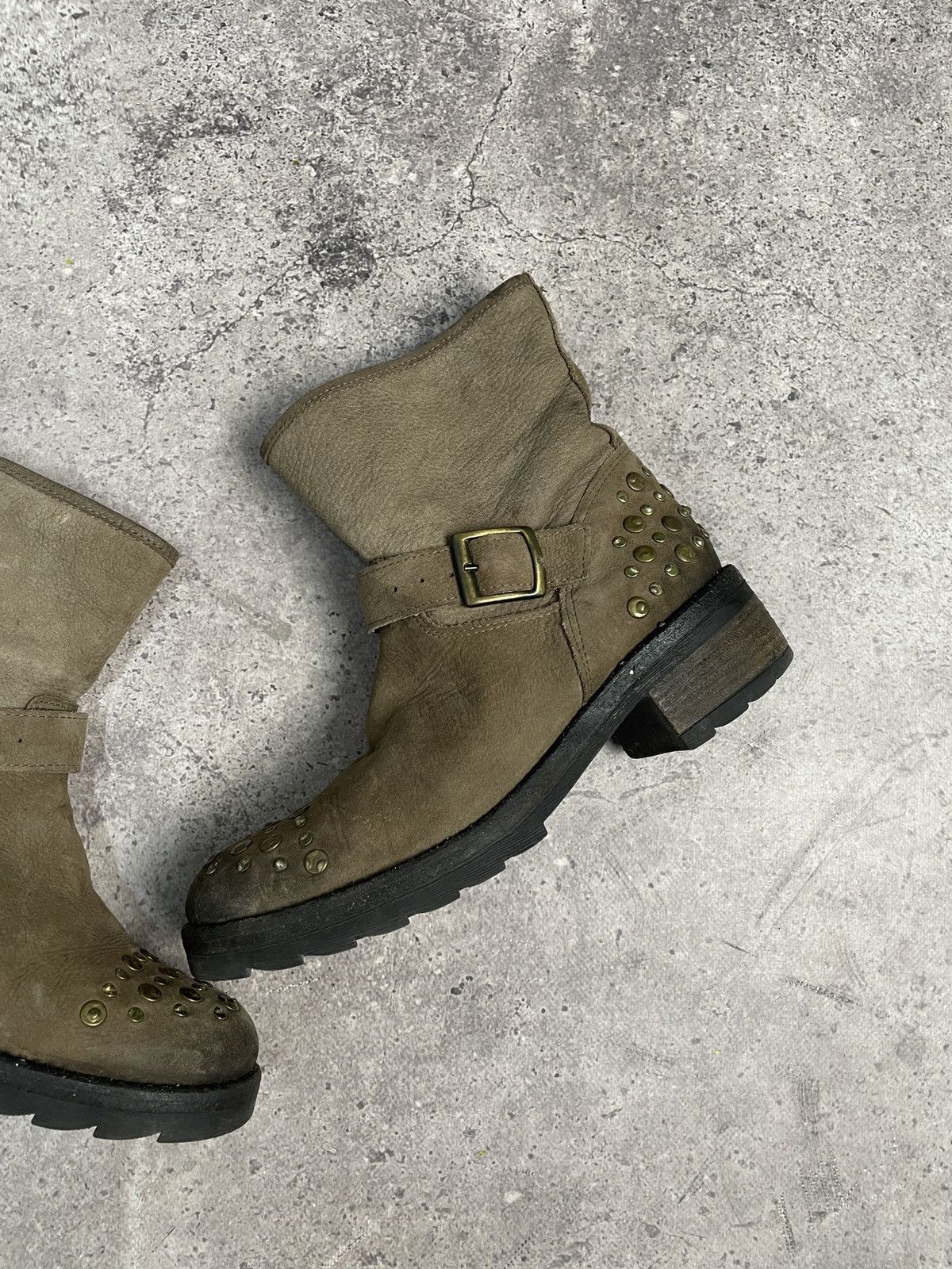 If Six Was Nine Vintage Italian AS 98 Heel Airstep Leather Biker Boots Size US 7 / EU 40 - 5 Thumbnail