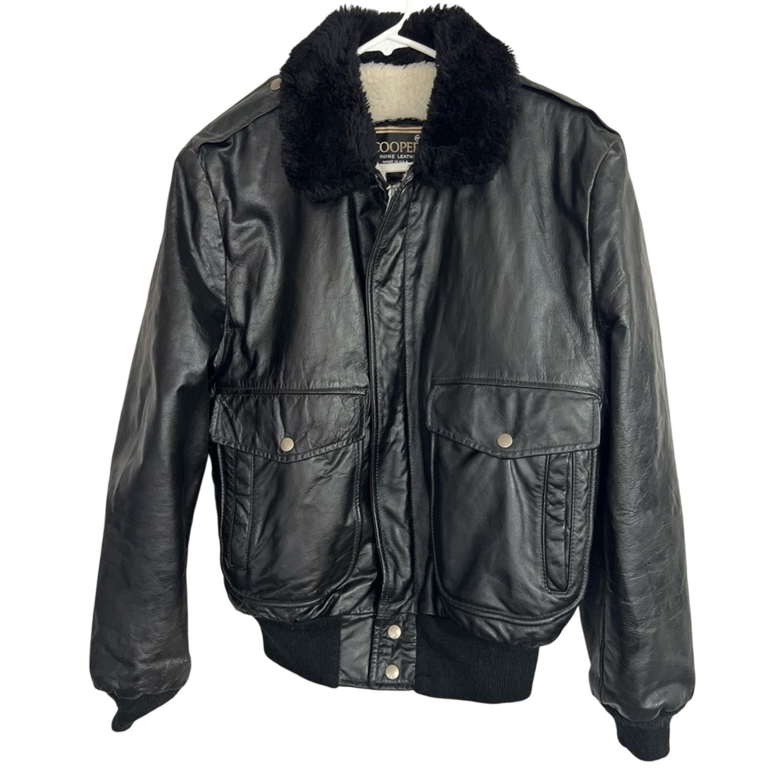 Cooper Sportswear Leather Bomber Jacket Size 48 MADE IN USA
