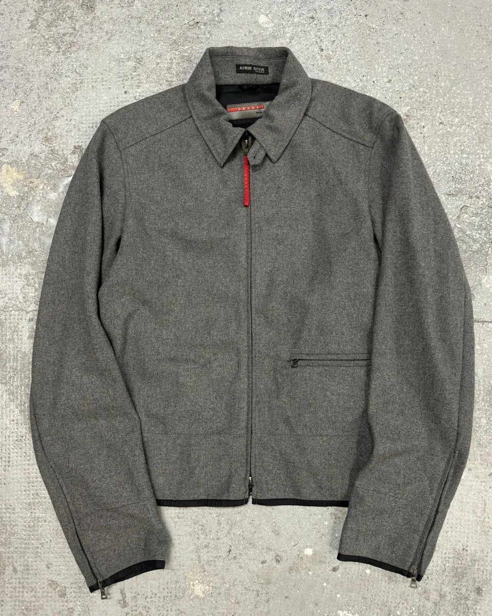 Prada 2000s Prada Wool Minimaliste Grey Jacket Size US L / EU 52-54 / 3 - 3 Thumbnail