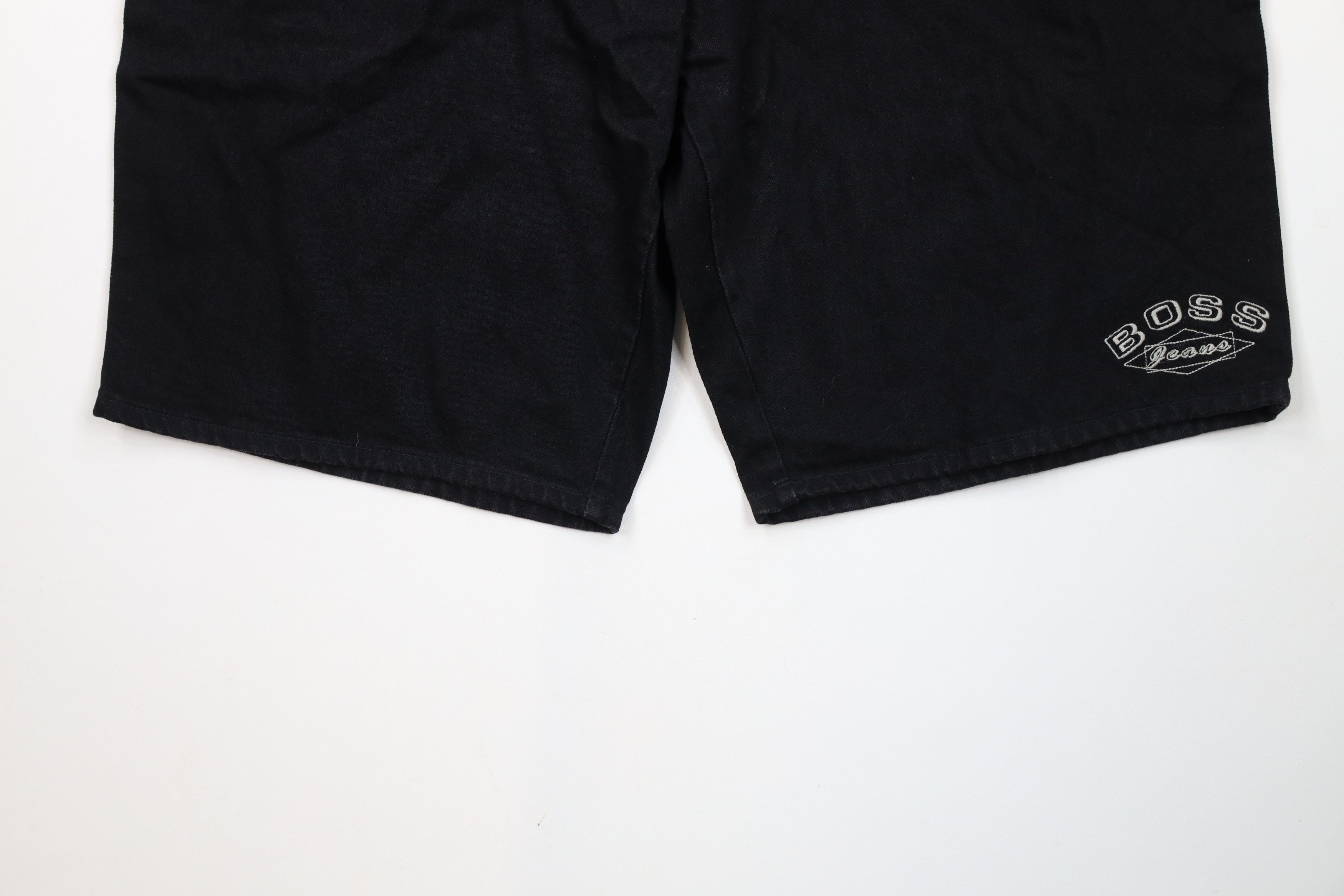 Vintage Deadstock Vintage 90s Boss Baggy Fit Denim Shorts Black USA Size US 40 / EU 56 - 4 Thumbnail