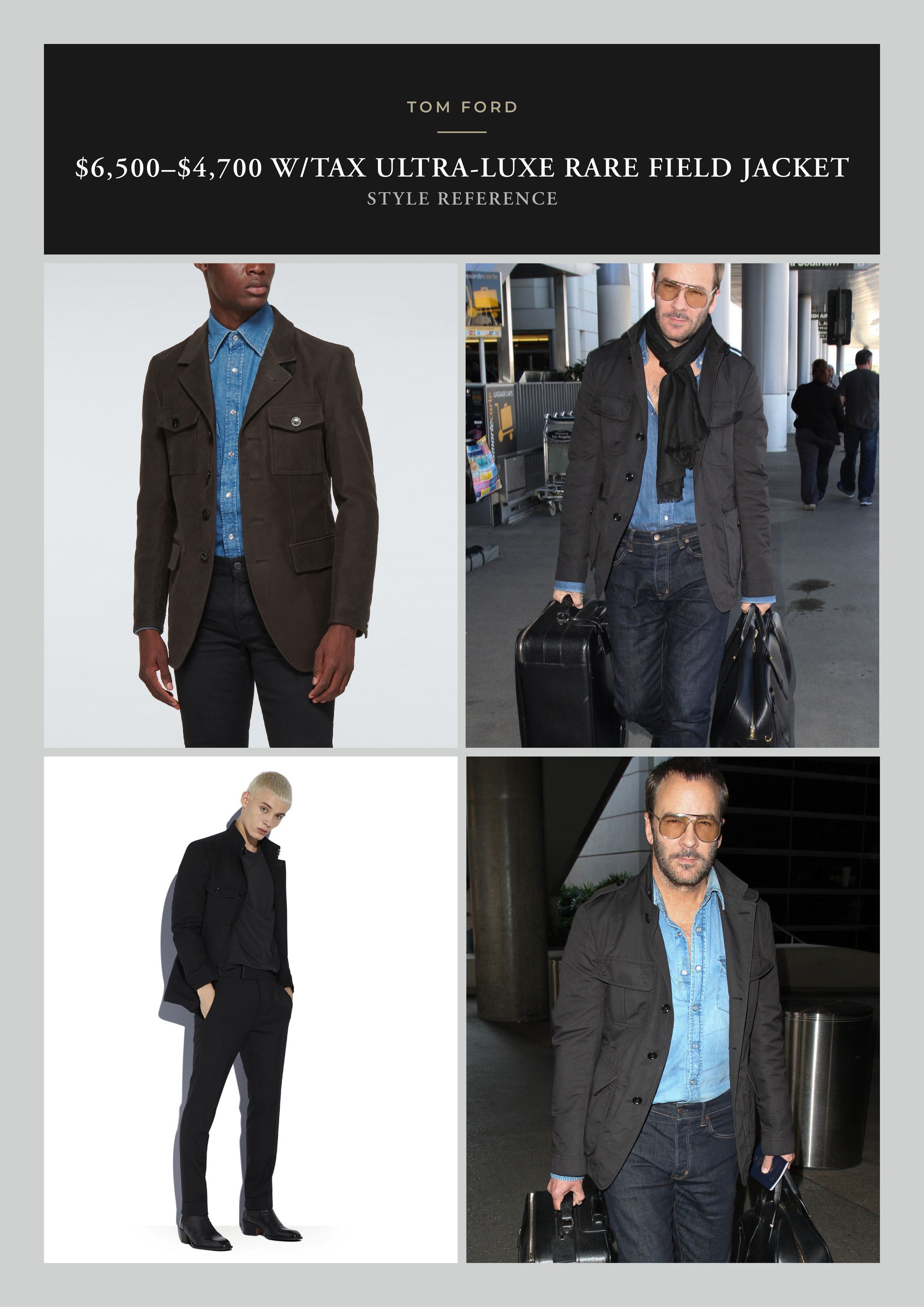 Tom Ford Coveted Extremely Rare $5,000 Field Jacket Leather Accents Size US M / EU 48-50 / 2 - 6 Thumbnail