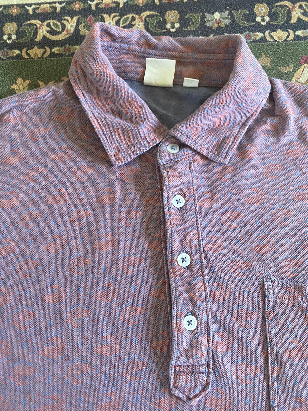 Japanese Brand × Michael Bastian × Uniqlo Michael Bastian X Uniqlo Full Print Polo Tee Size US L / EU 52-54 / 3 - 4 Thumbnail