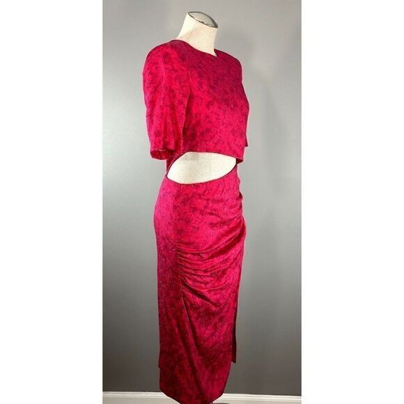 Alice + Olivia Alice + Olivia Stella Floral Jacquard Cutout Sheath Dress in Size L / US 10 / IT 46 - 3 Thumbnail