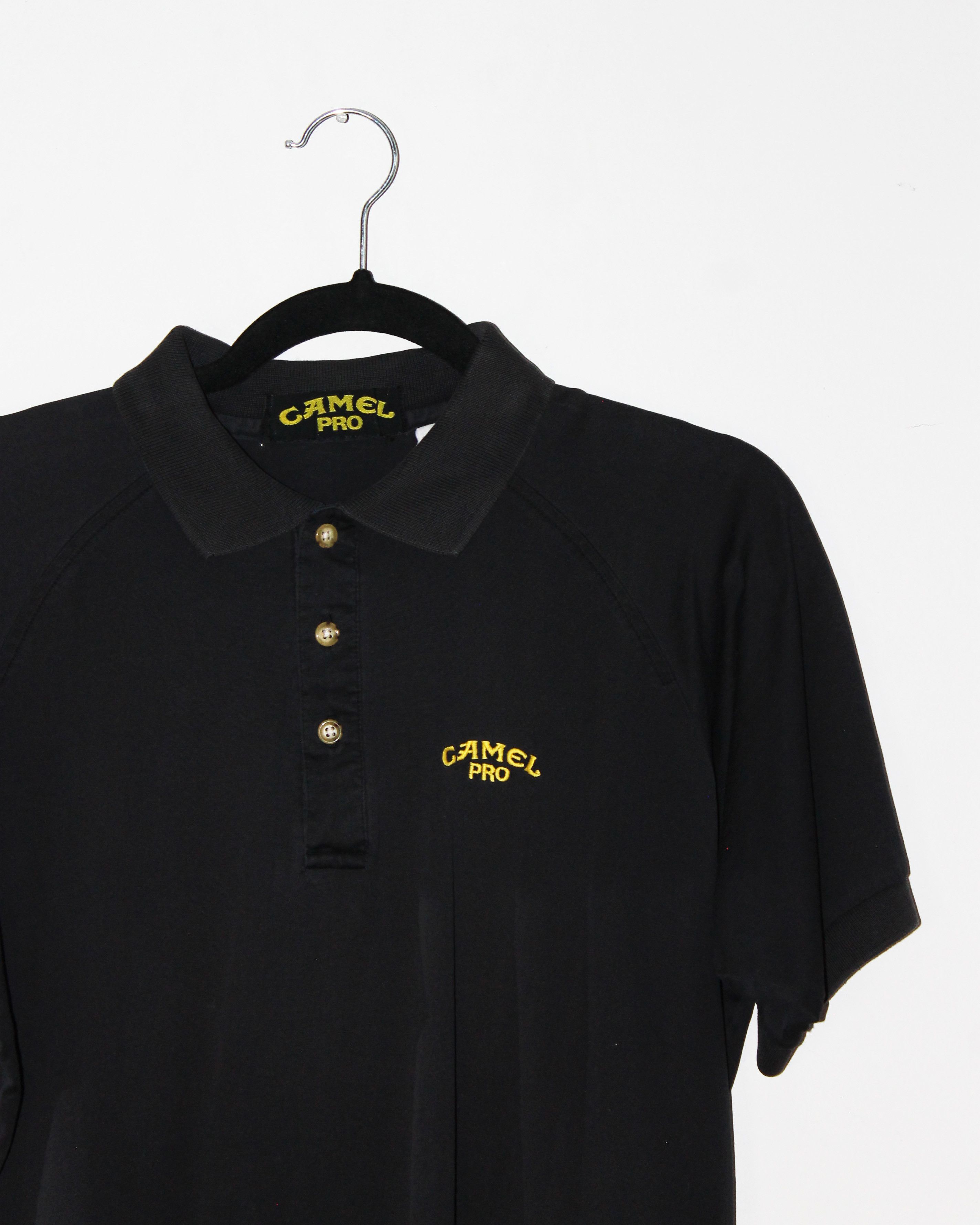 image of 80's Vintage Camel Pro Superbike Polo Tee Size Medium in Vintage Black, Men's
