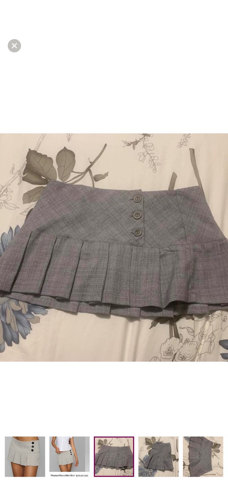 Other Grey Pleated Skirt Size 26" / US 2 / IT 38 - 3 Thumbnail