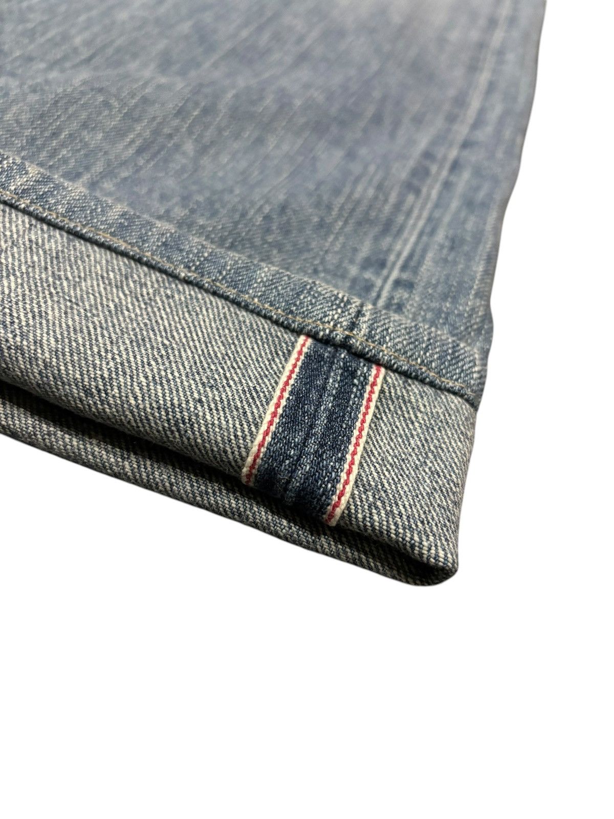 Edwin × Japanese Brand × Self Edge 90s Vtg Edwin 505z Selvedge Orange Tag Faded Jeans Size US 33 - 6 Thumbnail