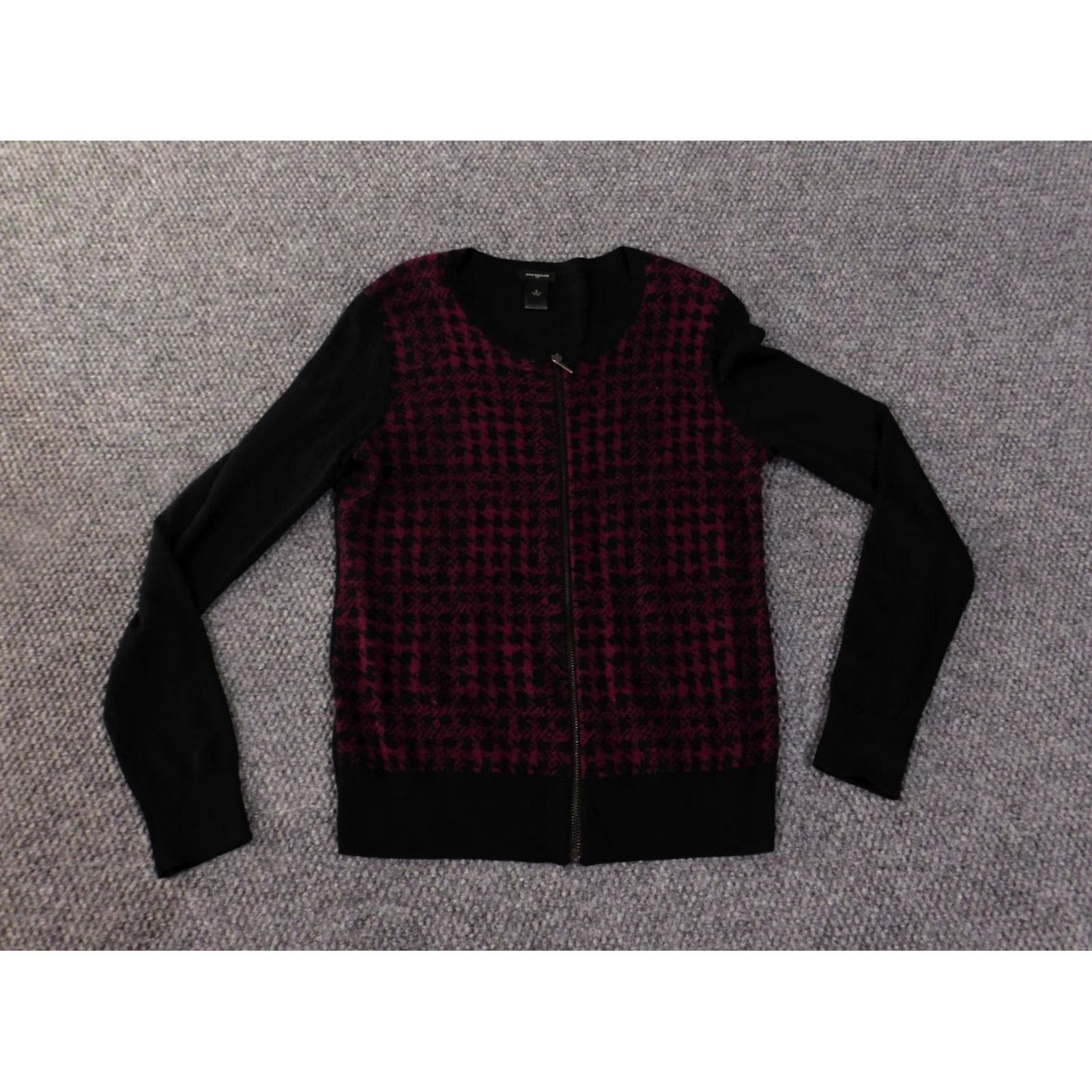 Ann Taylor Ann Taylor Sweater Cardigan Black Small Crew Neck Long Sleeve Rib Knit Stretch Classic Size S / US 4 / IT 40 - 4 Thumbnail