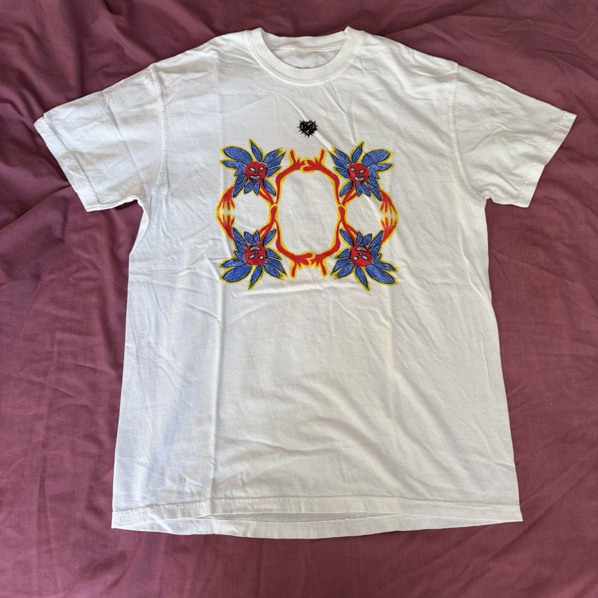 Bladee Claire Barrow Sunflower T Shirt - White