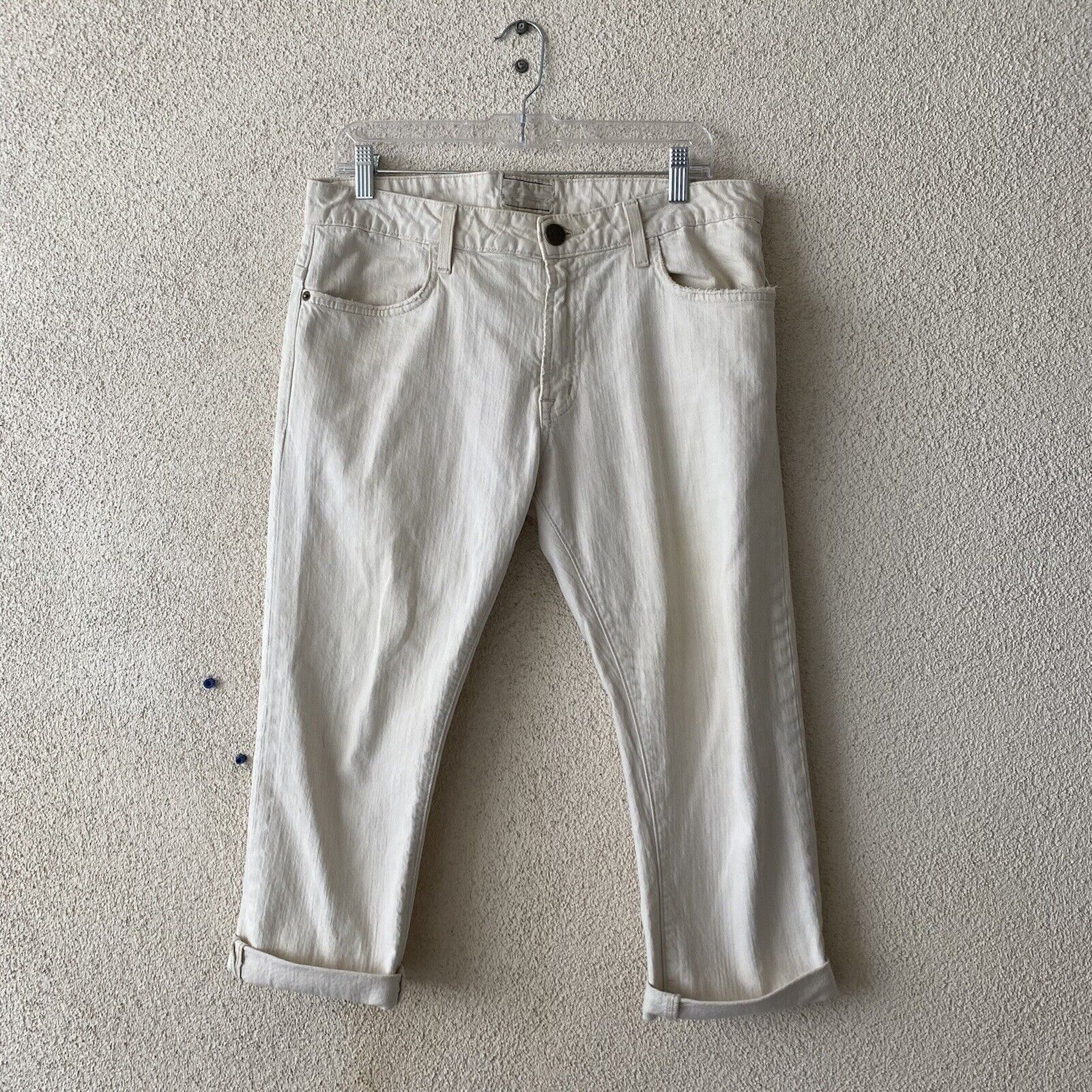 Current/Elliot Current Elliott Womens Jeans White Cropped Straight Midrise Size 28" / US 6 / IT 42 - 1 Thumbnail