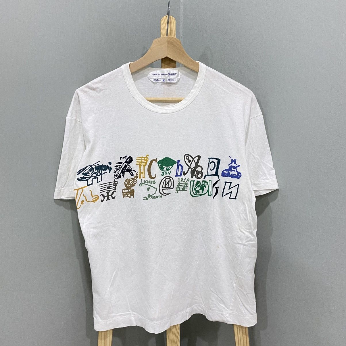 Comme des Garcons SHIRT 90s CDG Alphabet Graphic T-Shirt | Grailed