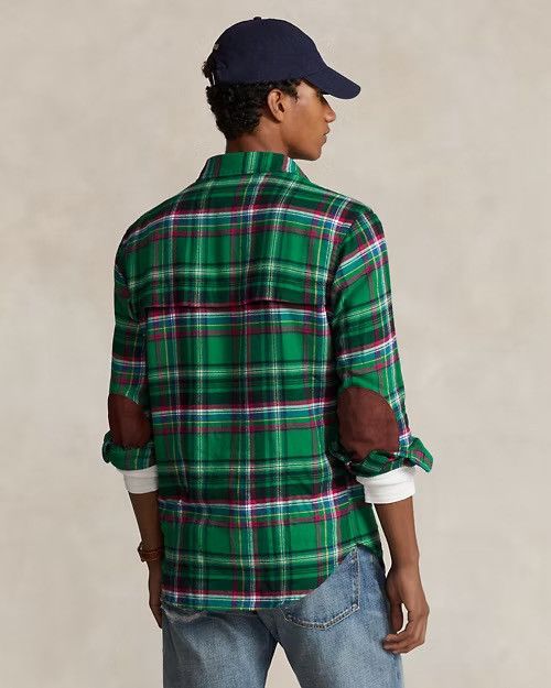 Polo Ralph Lauren Polo Ralph Lauren Classic Fit Suede-Patch Plaid Workshirt Size US XL / EU 56 / 4 - 4 Thumbnail