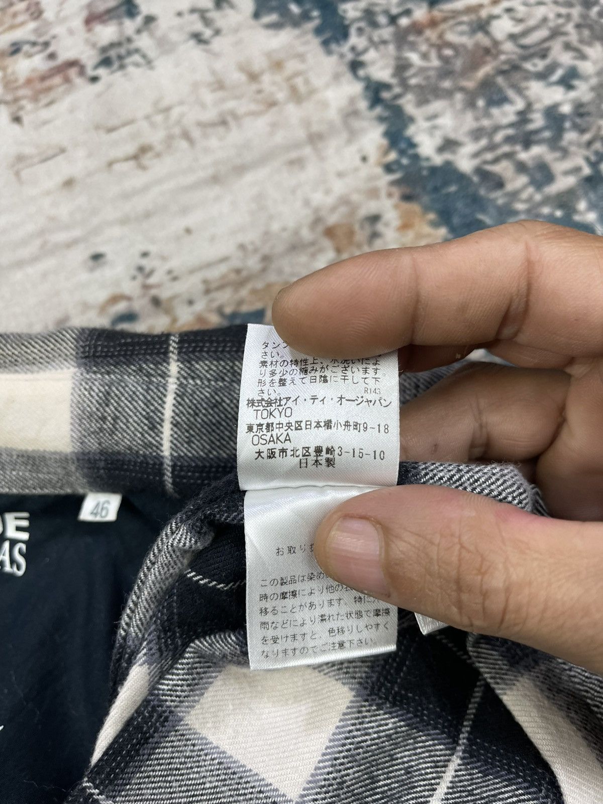 Japanese Brand Capri Blue Luxury Liner Melton Checked Button Down Shirt Size US S / EU 44-46 / 1 - 10 Thumbnail