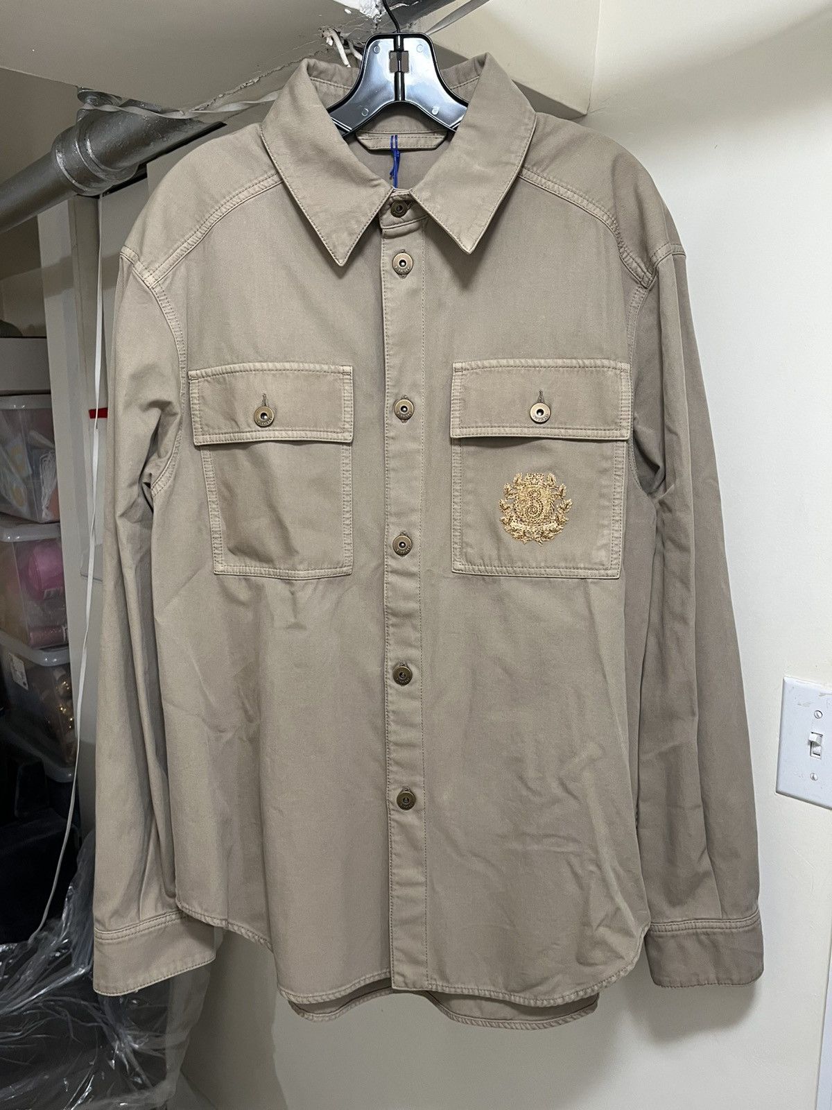 Burberry Burberry Twill Crest Overshirt Sz L Size US L / EU 52-54 / 3 - 1 Thumbnail