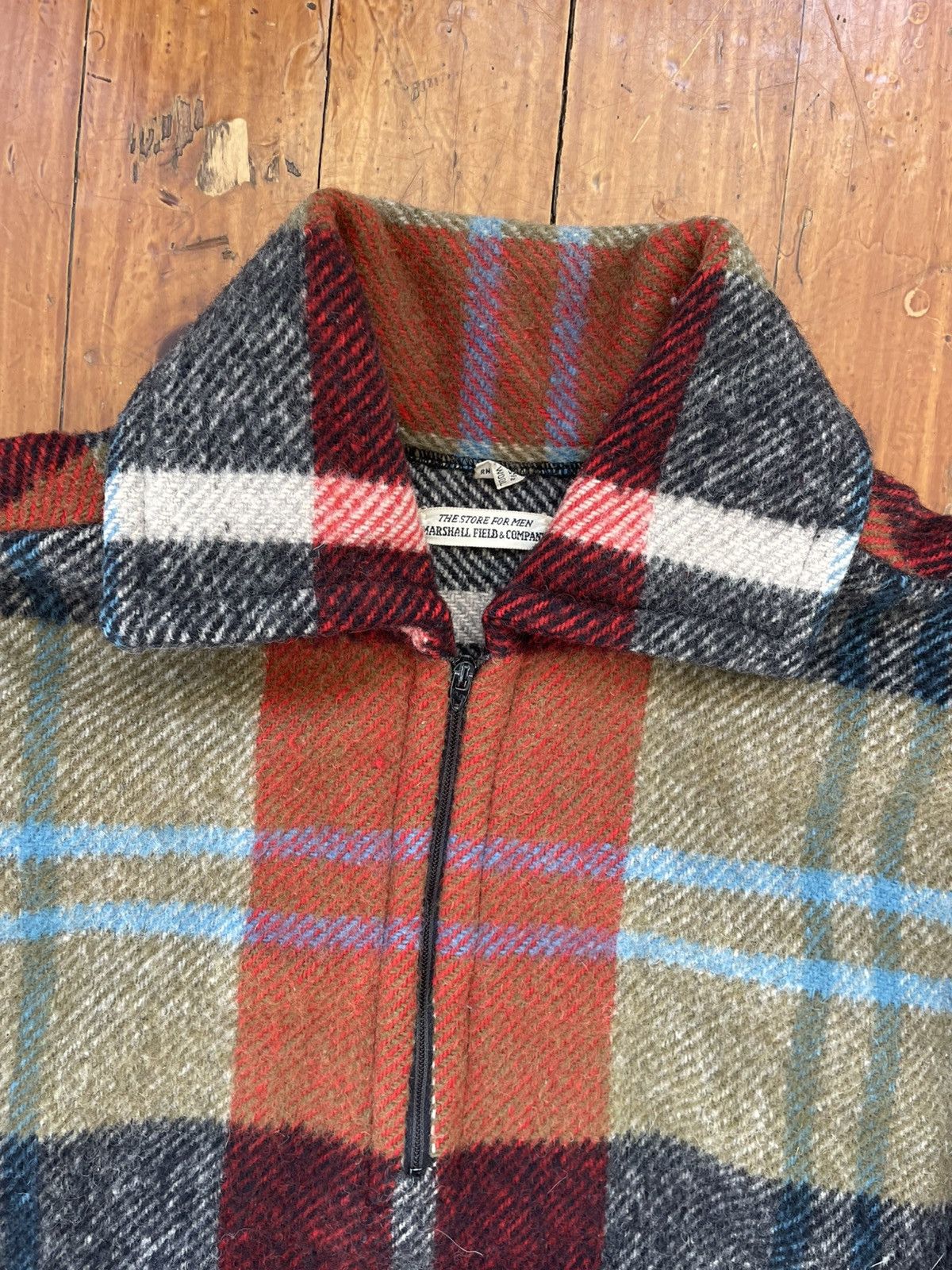 Vintage Plaid Quarter Zip Wool Jacket Size US M / EU 48-50 / 2 - 2 Thumbnail