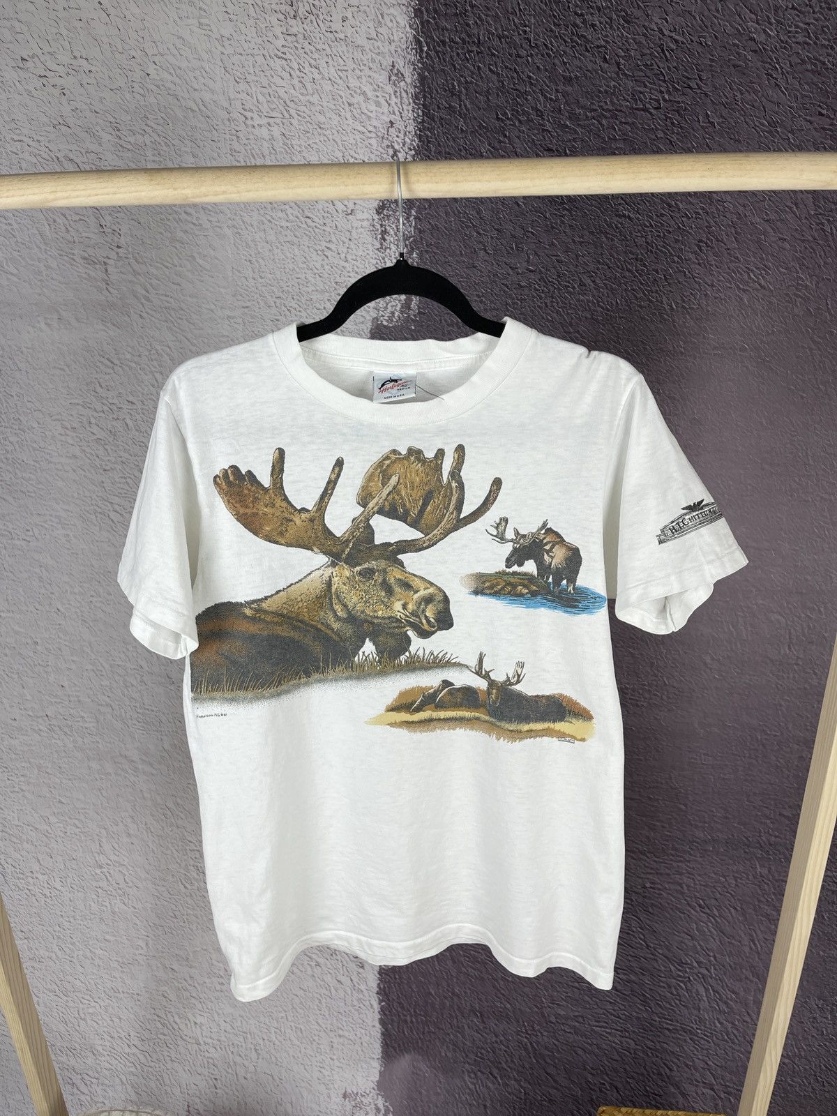Vintage Vintage 1987 Harlequin NG Moose tee shirt made in USA Size US M / EU 48-50 / 2 - 2 Thumbnail