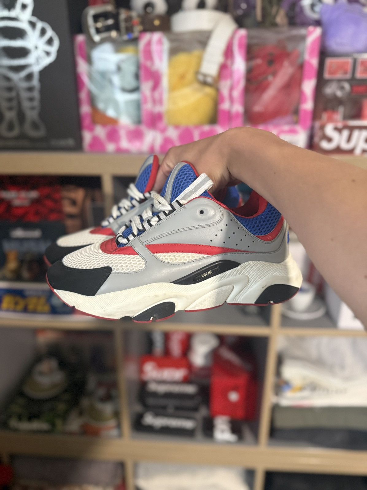 Dior Dior B22 Red/White & Blue Sneaker Size US 7.5 / EU 40-41 - 1 Thumbnail