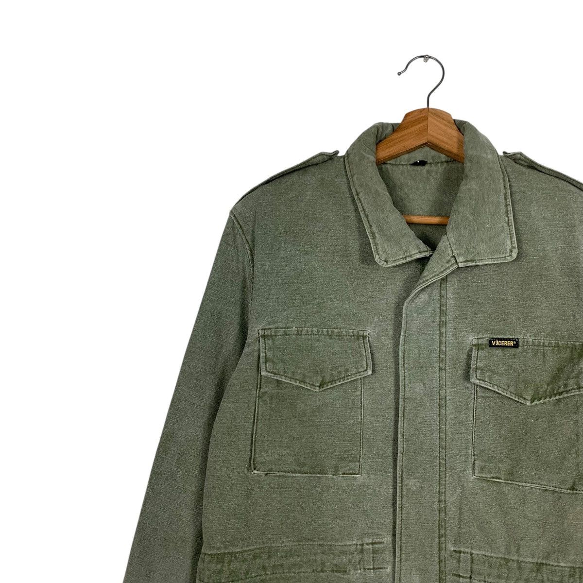 Japanese Brand VOCEVER Light Wash Olive Green Chore Jacket #1826-C27 Size US M / EU 48-50 / 2 - 6 Thumbnail