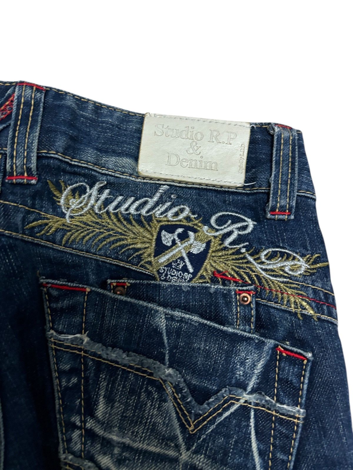 Japanese Brand Y2K Studio R.P Red Pepper Flare Denim Jeans Size 28" / US 6 / IT 42 - 5 Thumbnail