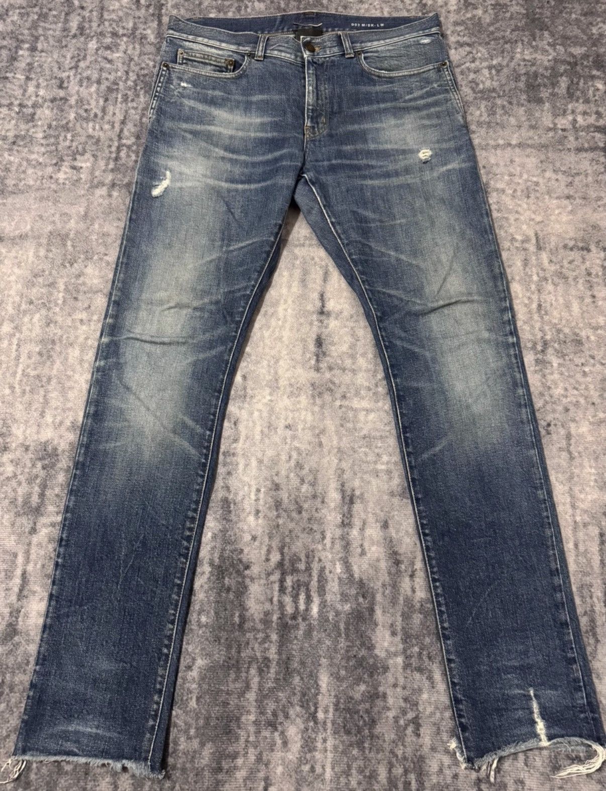 Saint Laurent Paris SLP 20SS "Claw Mark" Distressed Frayed Hem Denim Jeans Size US 32 / EU 48 - 1 Thumbnail