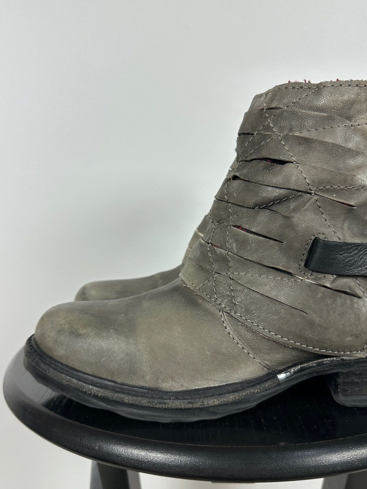 A.S.98 A.S.98. Airstep Gray Leather Biker Ankle Buckle Strap Boots Size US 8 / IT 38 - 15 Thumbnail