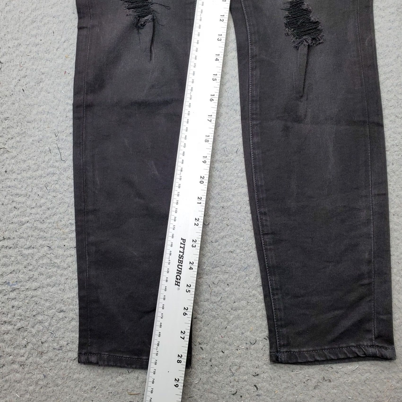 Lucky Brand Lucky Brand Charlie Skinny Jeans Womens 4 Black Denim Distressed Dark Wash Size 27" / US 4 / IT 40 - 4 Thumbnail