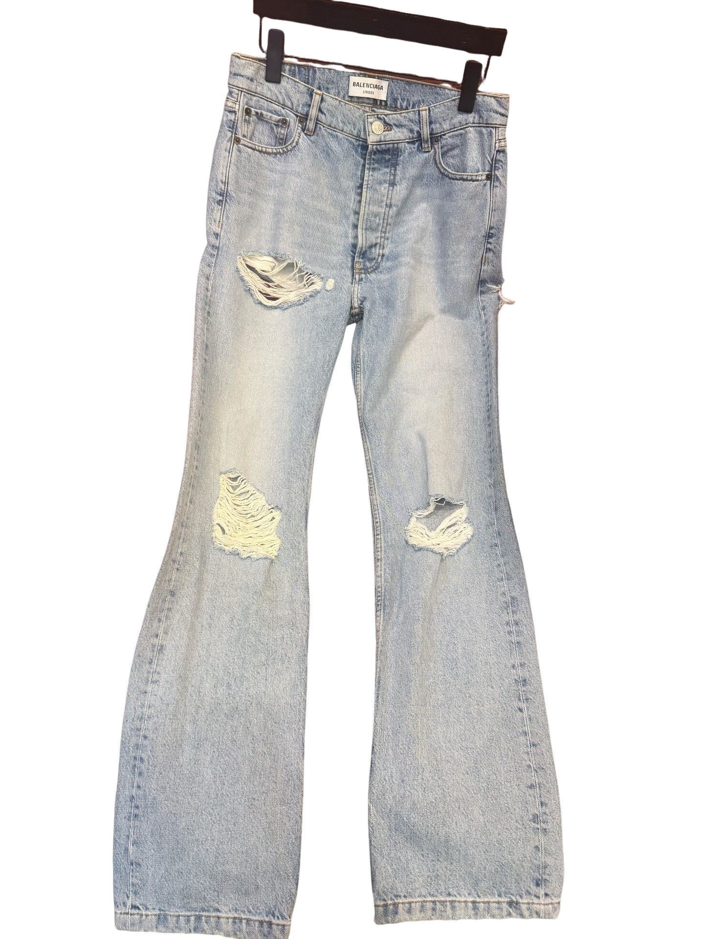 Balenciaga Balenciaga Distressed Denim Jeans Size 26 Size US 26 / EU 42 - 1 Thumbnail
