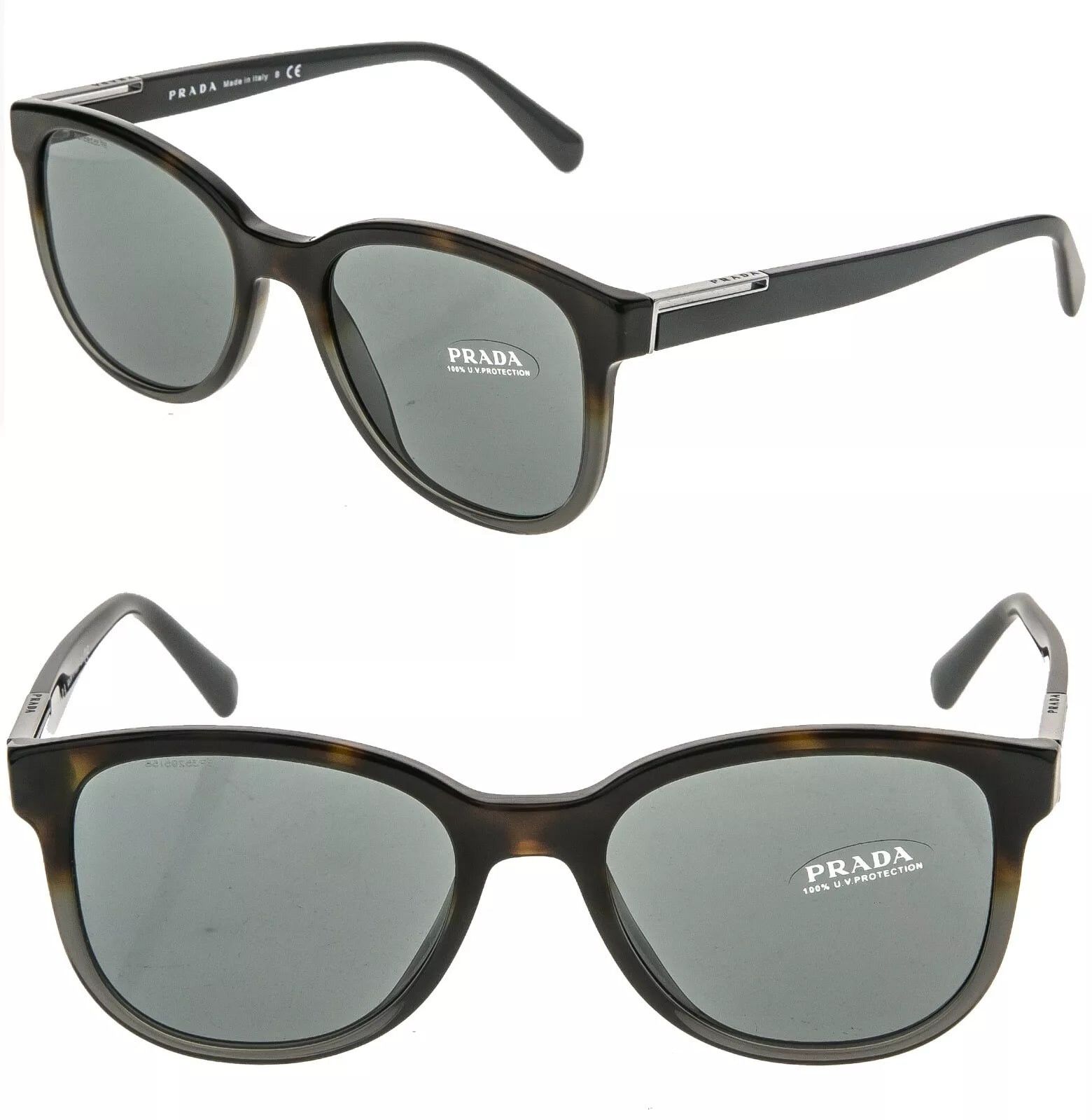 Prada PRADA Pilot 08U Black Gray Authentic Logo Sunglasses PR08US Size ONE SIZE - 1 Thumbnail