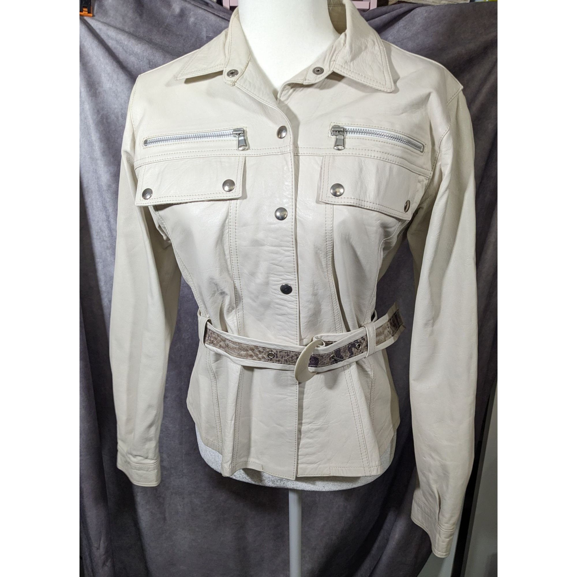 Other Vintage Pellicceria OK Pelle Genuine Italian Leather Jacket Size M / US 6-8 / IT 42-44 - 9 Thumbnail
