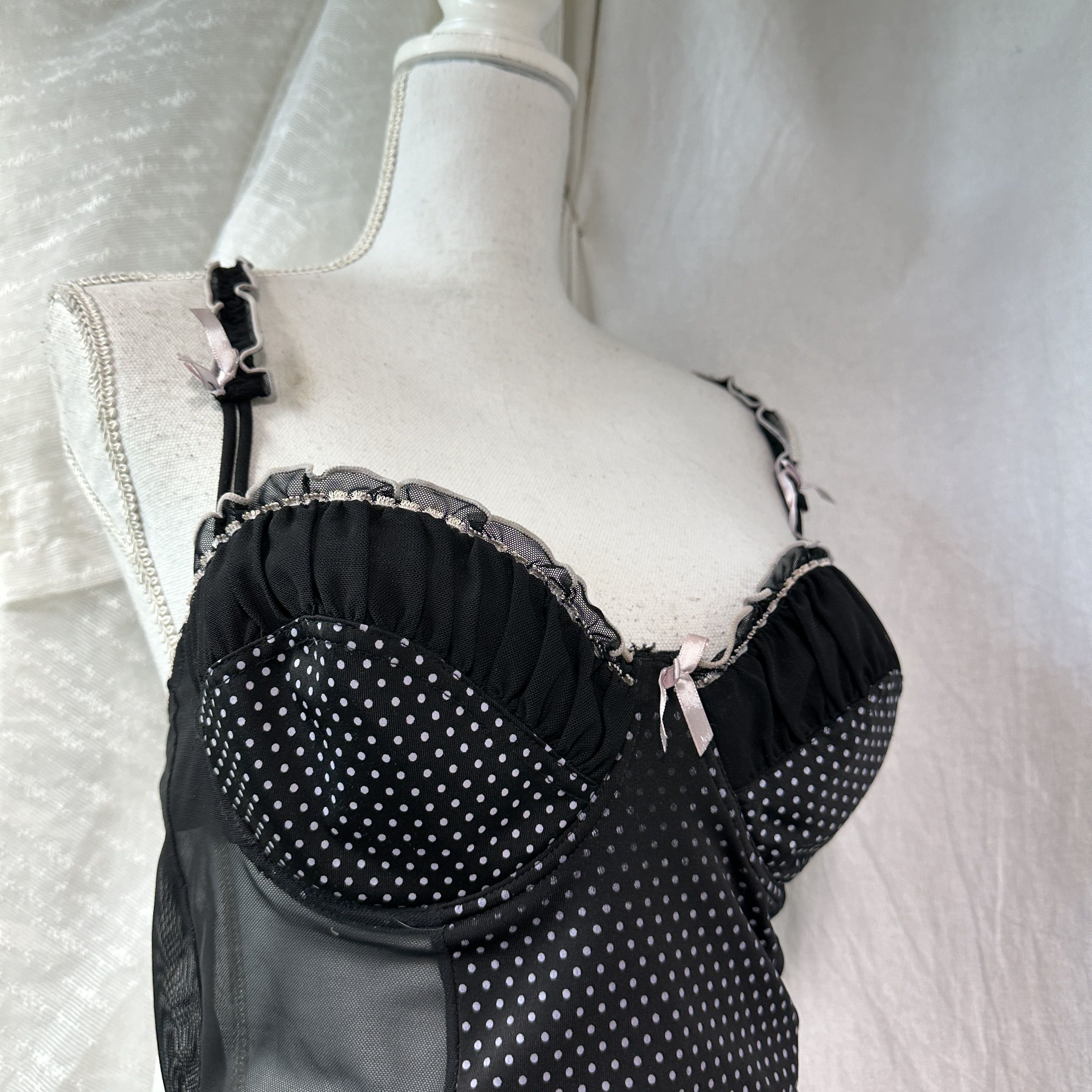 Vintage Vintage Coquette Mesh Polka Dot Night Top Y2K Size S / US 4 / IT 40 - 5 Thumbnail