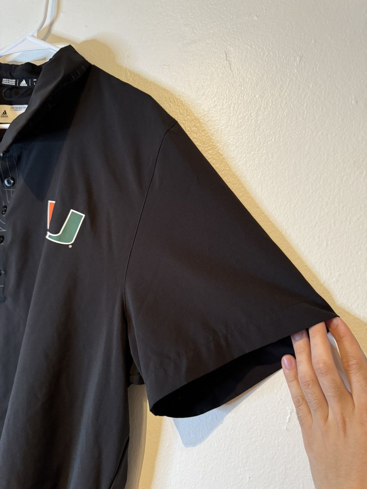 Adidas Adidas Miami Hurricanes Men's Short Sleeve Polo Size Large Size US L / EU 52-54 / 3 - 4 Thumbnail