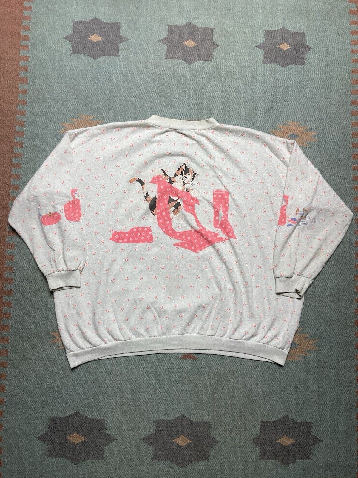 Vintage sweatshirt cats kittens all over print sweater animal XXL Size XXL / US 16-18 / IT 52-54 - 5 Thumbnail