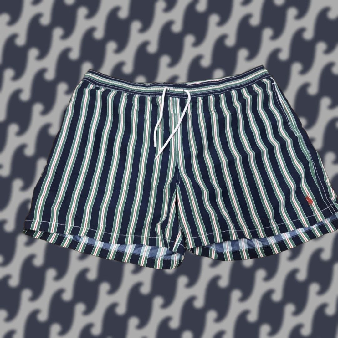 Polo Ralph Lauren Polo Ralph Lauren Shorts Mens 2XL Blue Green Stripe Swim Trunks Drawstring Size US XXL / EU 58 / 5 - 1 Thumbnail