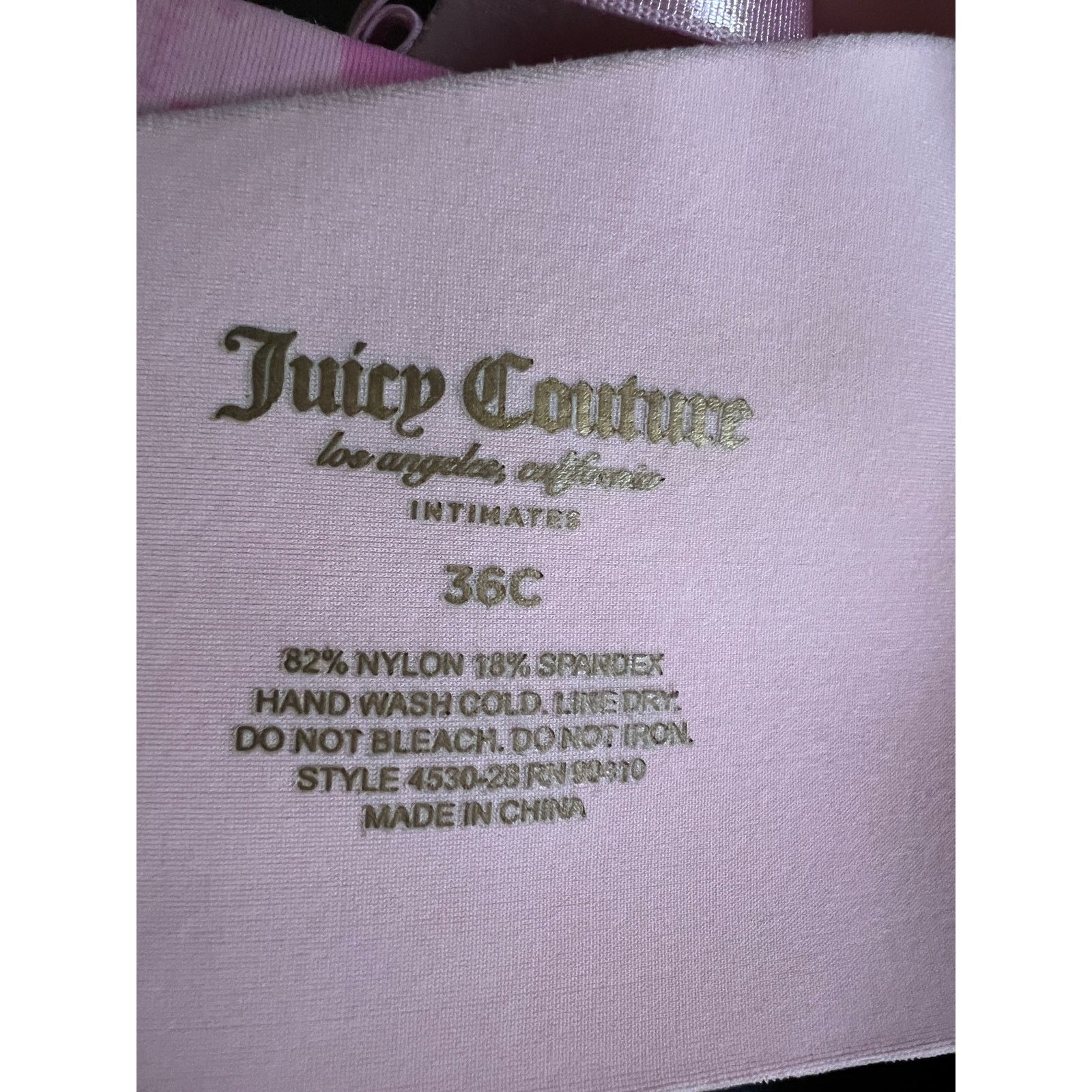 Juicy Couture Juicy Couture Pink Underwire Pushup Padded Bra 36C Spell Out Size ONE SIZE - 6 Thumbnail