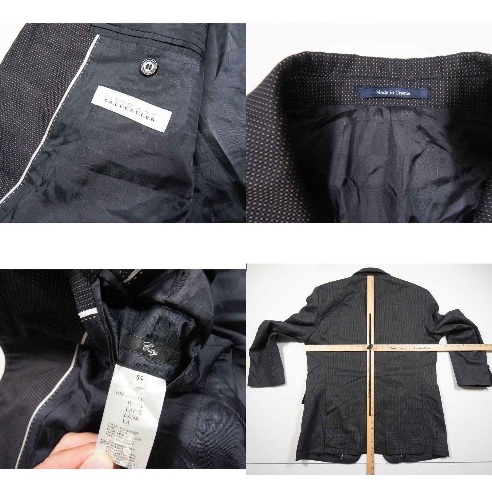 Vintage VINTAGE Versace Collection Blazer Jacket Men 54 Wool Navy City Formal Business Casual Size 54R - 8 Thumbnail