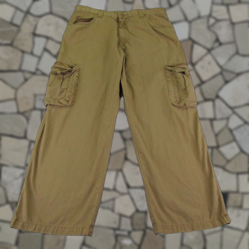Anchor Blue VINTAGE Anchor Blue Cargo Pants Mens 38x30 Brown Baggy Grunge Wide-Leg Y2K Size US 37 - 1 Thumbnail