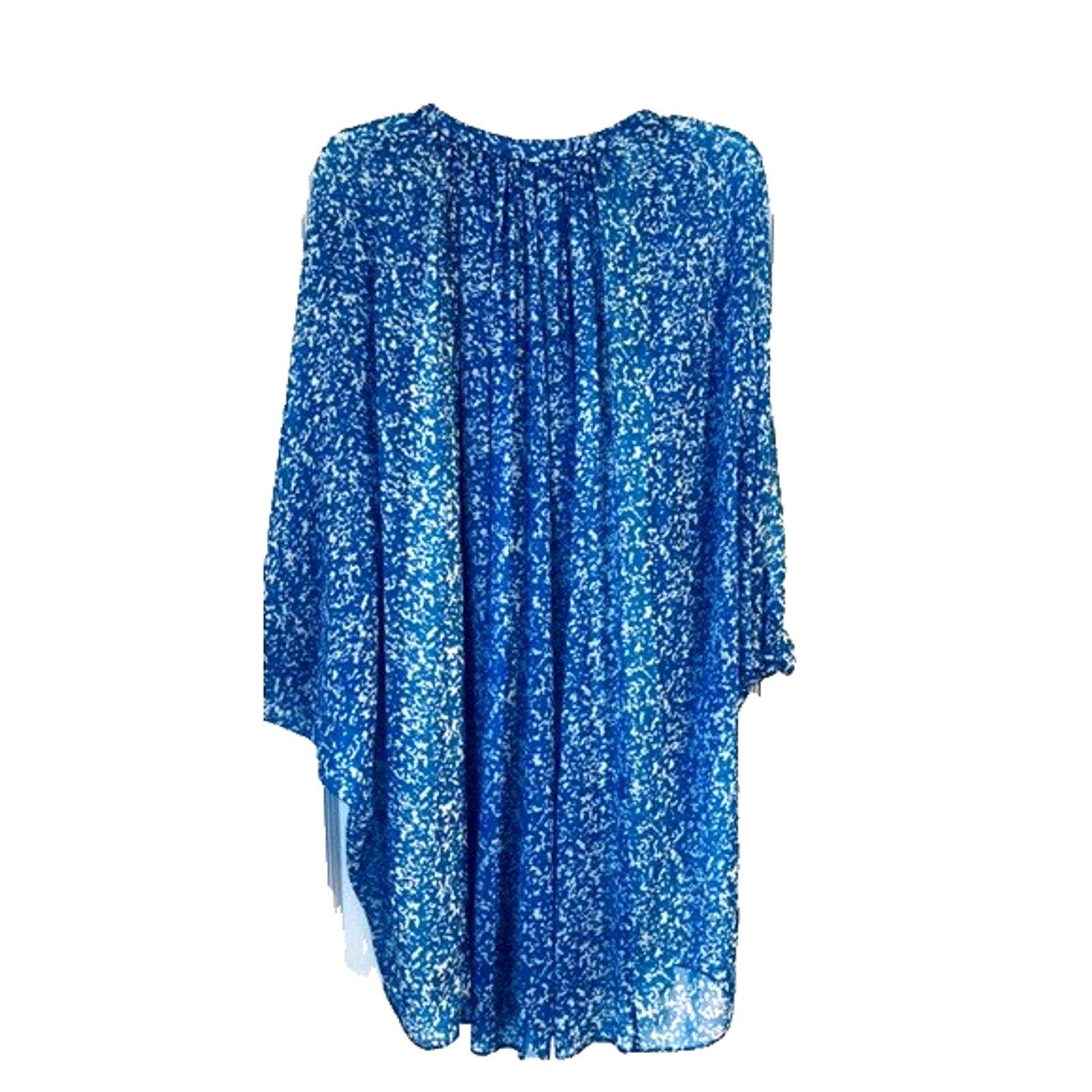 Diane von Furstenberg Diane Von Furstenberg Fleurette Dress Fleck Blue Chiffon 2 Size XS / US 0-2 / IT 36-38 - 5 Thumbnail