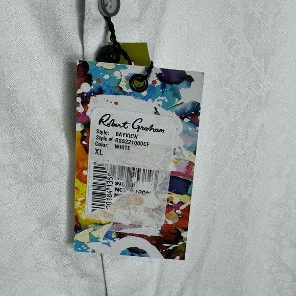 Robert Graham Robert Graham Bayview Paisley Jacquard Shirt White Men’s Siz Size US XL / EU 56 / 4 - 2 Thumbnail