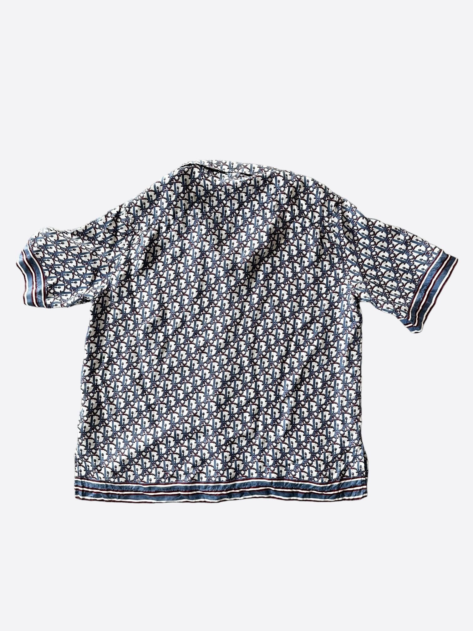 Dior Dior Blue & Red Pixel Oblique Silk Button Up Shirt Size US L / EU 52-54 / 3 - 2 Thumbnail