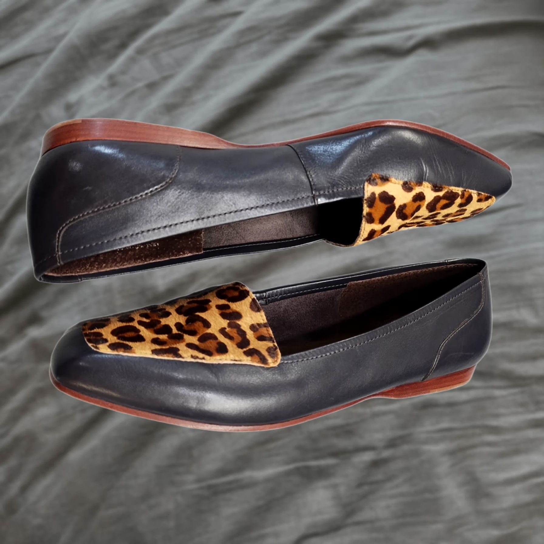 Kenzo Enzo Angiolini Loafers Womens US 7M Multicolor Leopard Print Leather Square Toe Size US 7 / IT 37 - 1 Thumbnail