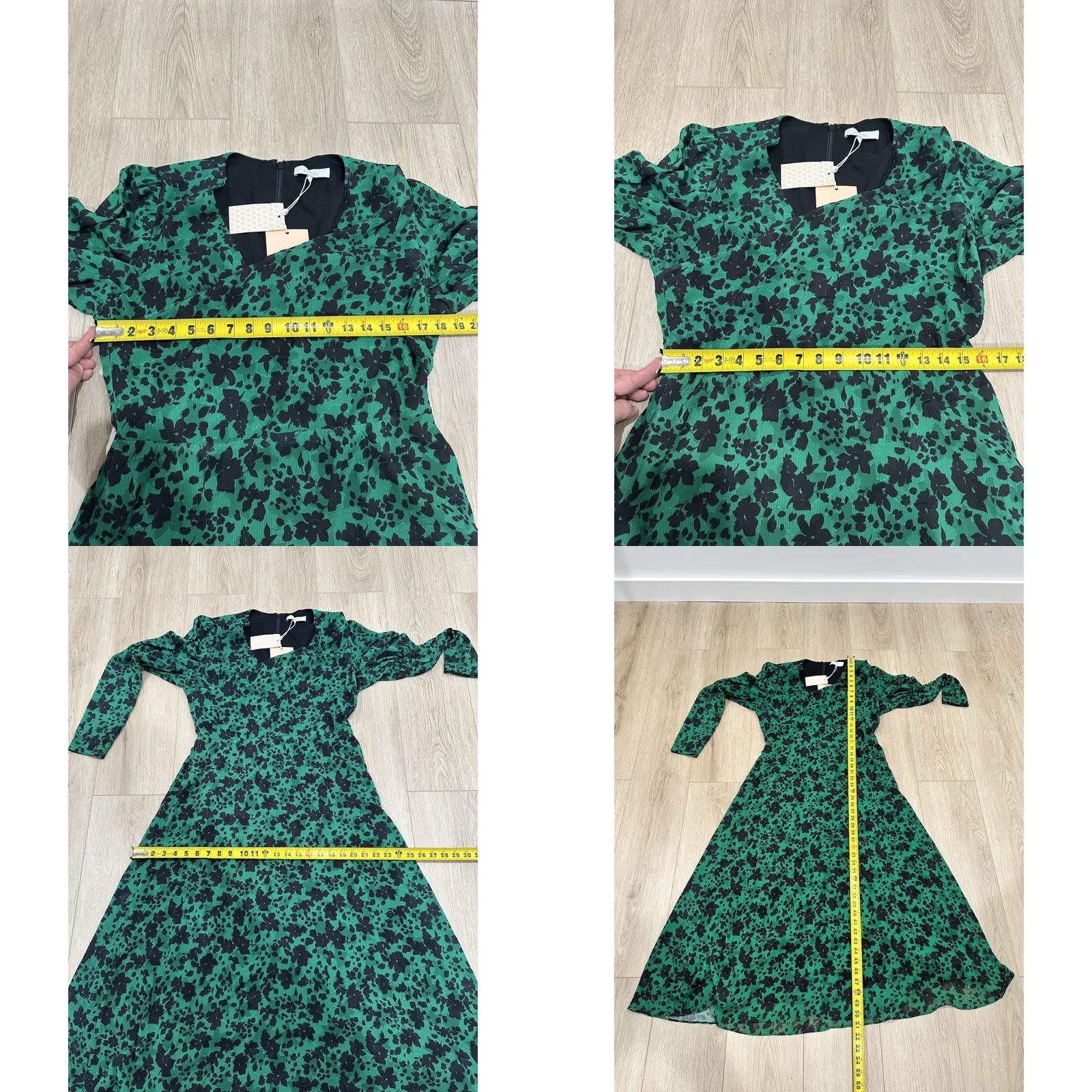 Vintage Pearl By Lela Rose Womens Emerald Floral Jacquard Asymmetrical MIDI Dress 12 Size XL / US 12-14 / IT 48-50 - 9 Thumbnail