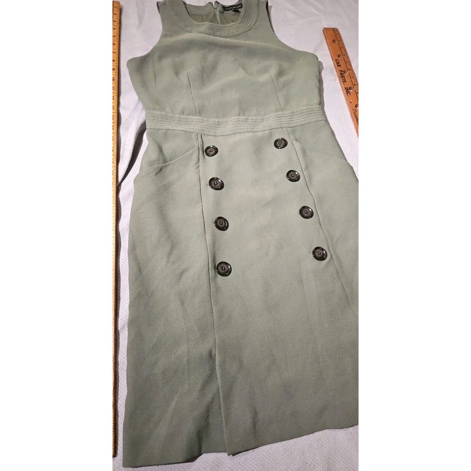 Banana Republic VINTAGE Banana Republic Dress Womens Sz 6 Green Button Utility Sheath Military Midi Size M / US 6-8 / IT 42-44 - 6 Thumbnail