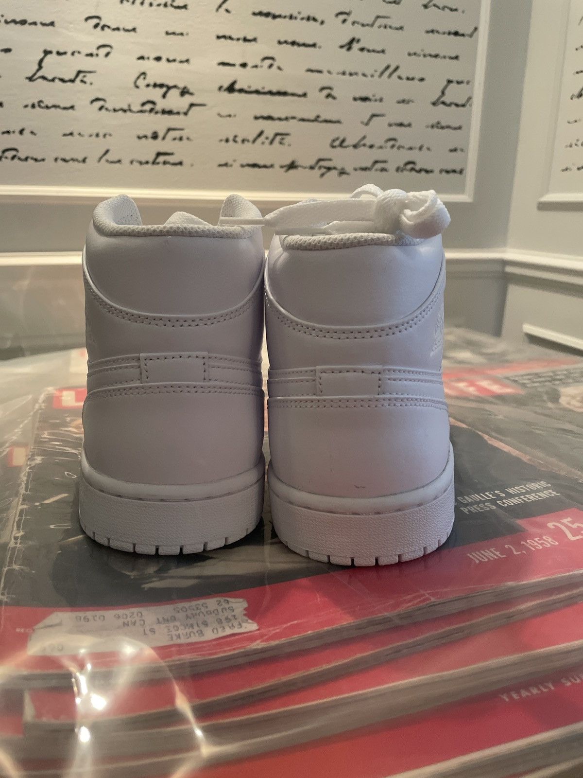 Jordan Brand Air Jordan 1 Mid Triple White Size US 8.5 / EU 41-42 - 9 Thumbnail