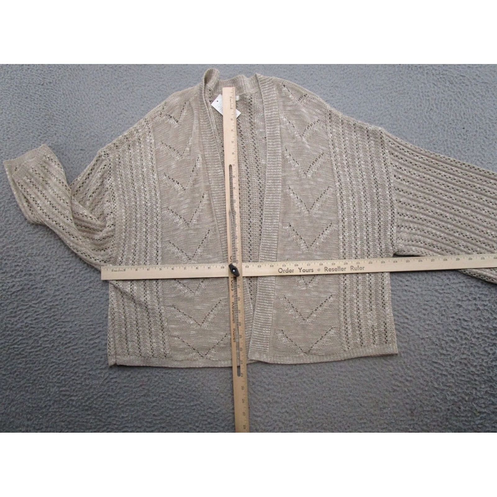 Vintage Maurices Women's Cardigan Shawl Open Front Knit Sweater 2XL Beige NEW Size XXL / US 16-18 / IT 52-54 - 4 Thumbnail