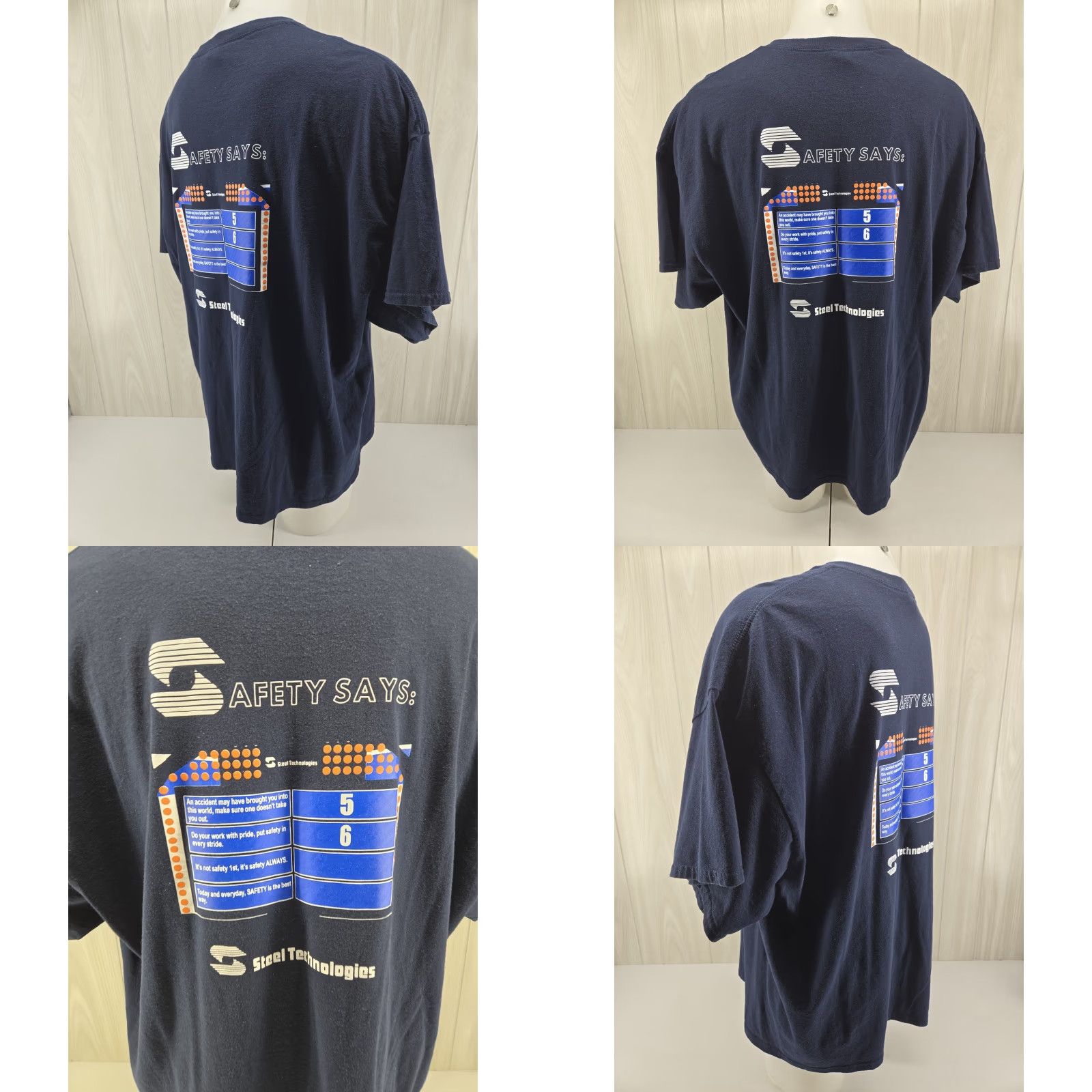 Gildan Gildan T-Shirt SPOT Steel Technologies STTX Ghent Safty 2022 Kentucky KY Blue 3XL Short Sleeve Graphic Tee Men Regular Size US XXL / EU 58 / 5 - 8 Thumbnail