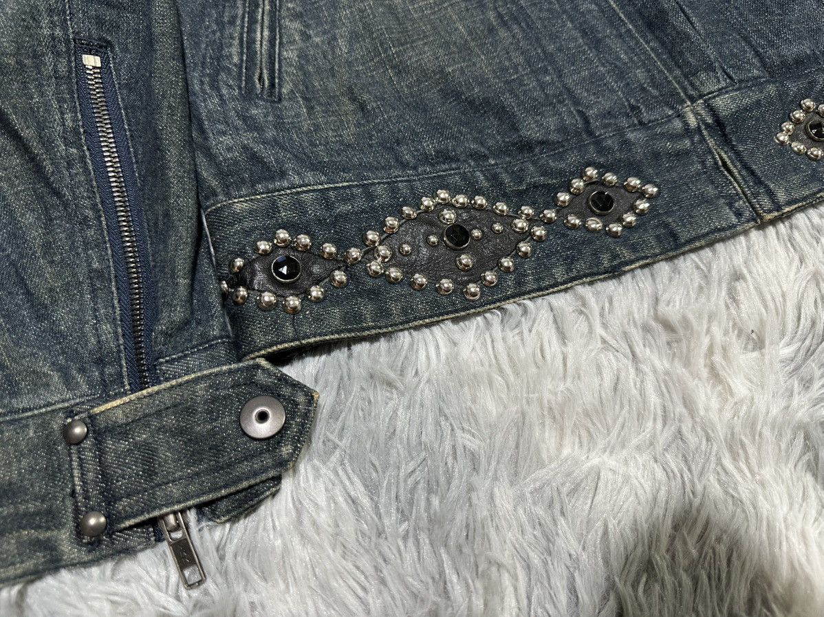 Schlussel 🔥Y2K Archived Schlussel Rhinestone Studded Denim Jacket Zip Size US M / EU 48-50 / 2 - 6 Thumbnail