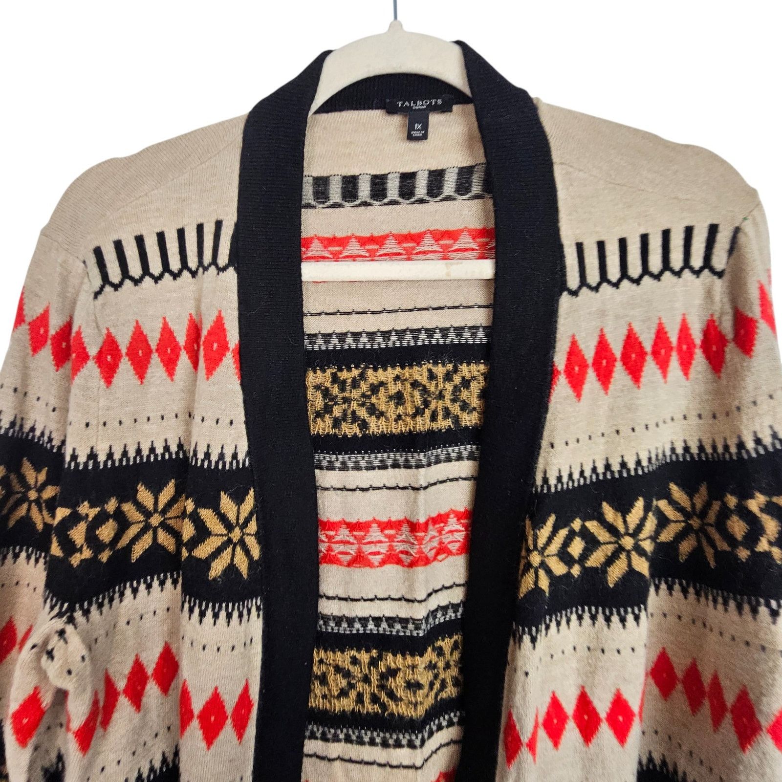 Robert Talbott Talbots Womens Wool Mohair Nordic Fair Isle Cardigan Sweater Size XL / US 12-14 / IT 48-50 - 2 Thumbnail
