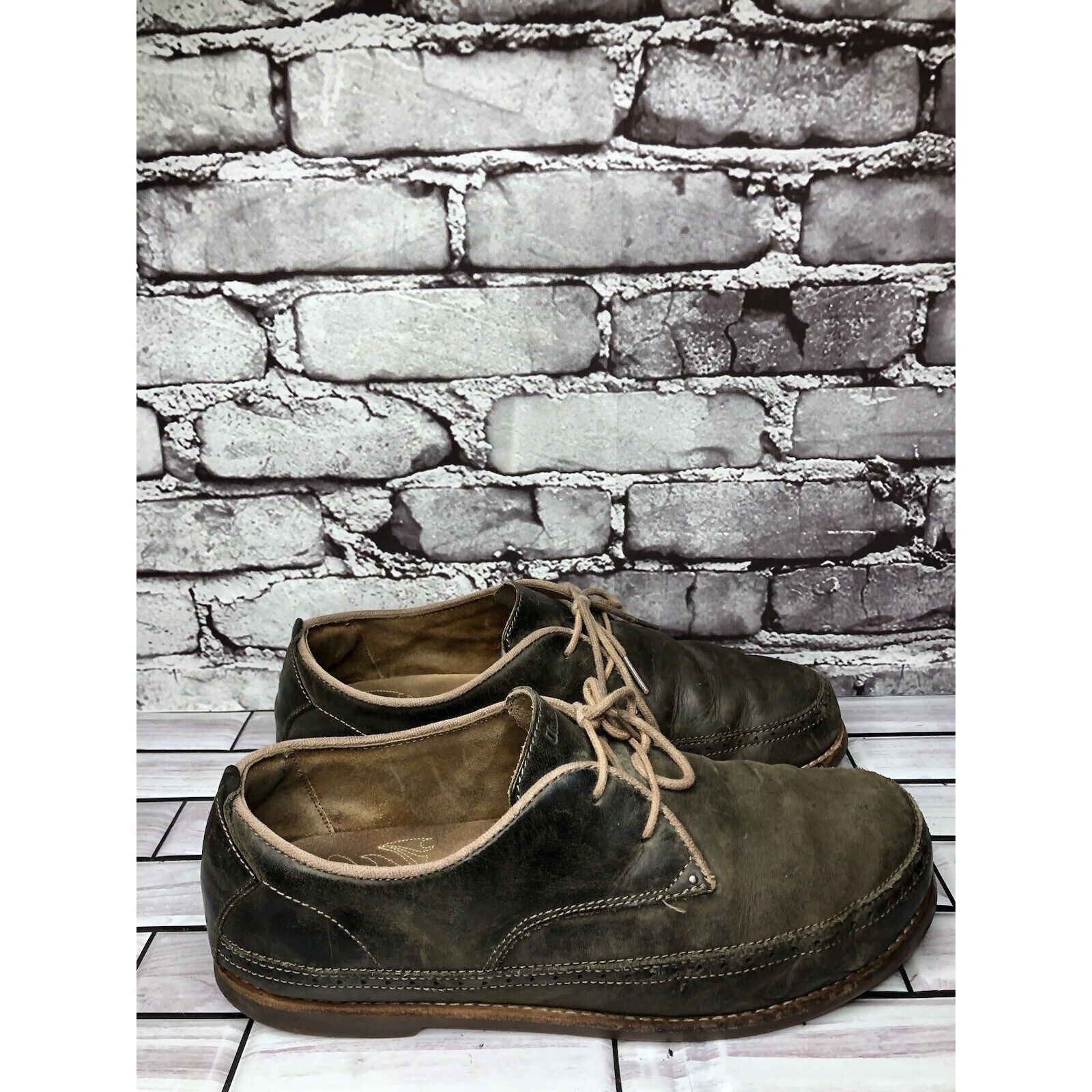Olukai Olukai Honolulu Lace Olive Green Leather Casual Oxfords Shoe Size US 10 / EU 43 - 19 Thumbnail